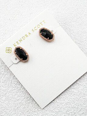 Kendra Scott Black Glass Stud Earrings